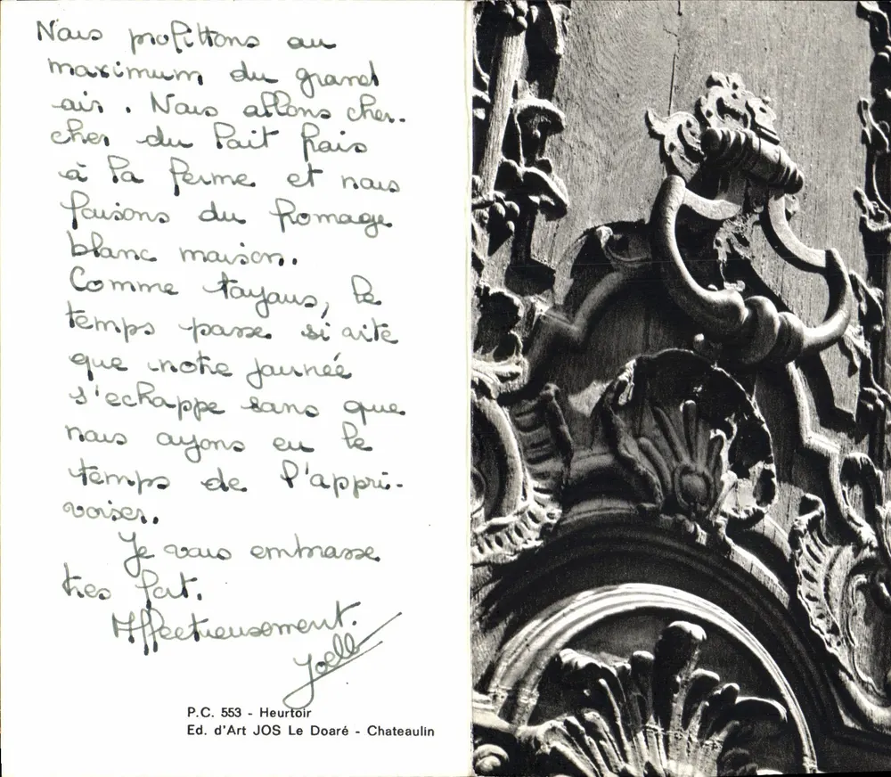 Detail einer geschnitzten Tür — Klopfer — Art-Editionen JOS Le Doaré - Chateaulin - Vorderseite