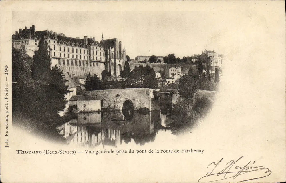 Thouars (Deux-Sèvres) — Allgemeiner Blick vom Brücke der Parthenay Straße — Jules Robuchon, phot. Poitiers — 190 - Vorderseite