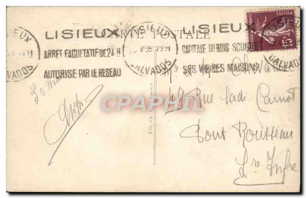 Lisieux — Catedral, Portal Sul — Librairie Lefranc - Verso