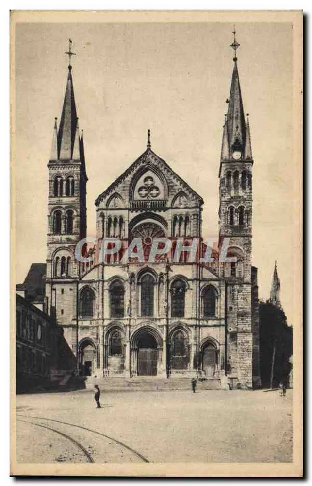 Catedral São Remi de Reims — vista frontal — Editor L'Église Saint-Rémi, n° 177 - Frente
