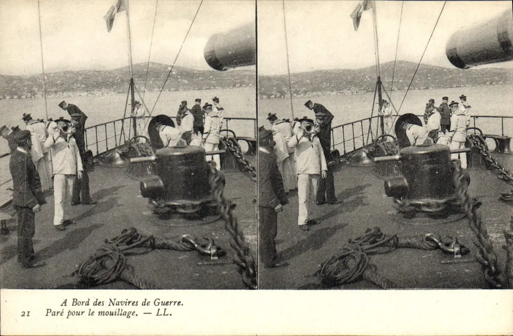 An Bord von Kriegsschiffen — Bereit zum Anlegen — LL. - Vorderseite