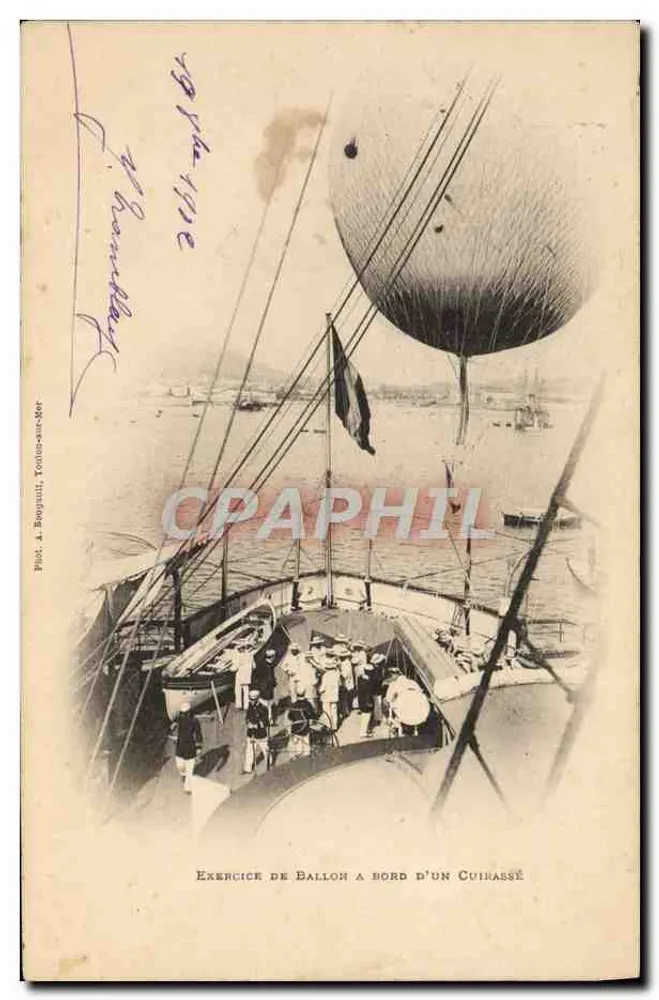 Ballon-Übung an Bord eines Schlachtschiffes — Pict. à Bougant, Toulon-arc-Ker - Vorderseite