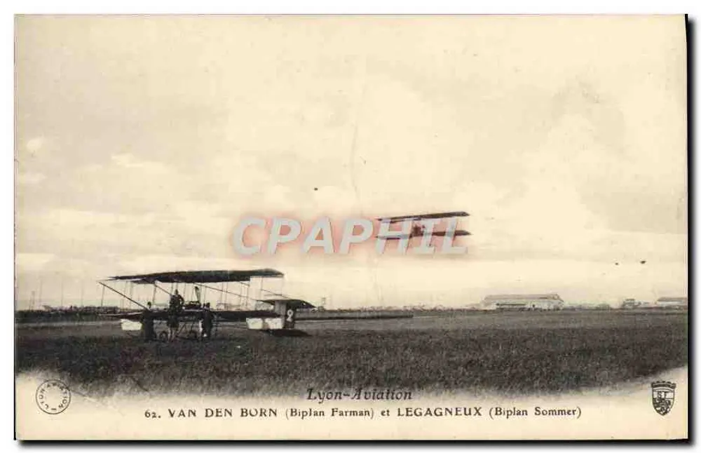 Lyon-Aviation — Zwei Flugzeuge (Van Den Born Farman und Legagneux Sommer) — Lyon-Aviation, n°62 - Vorderseite
