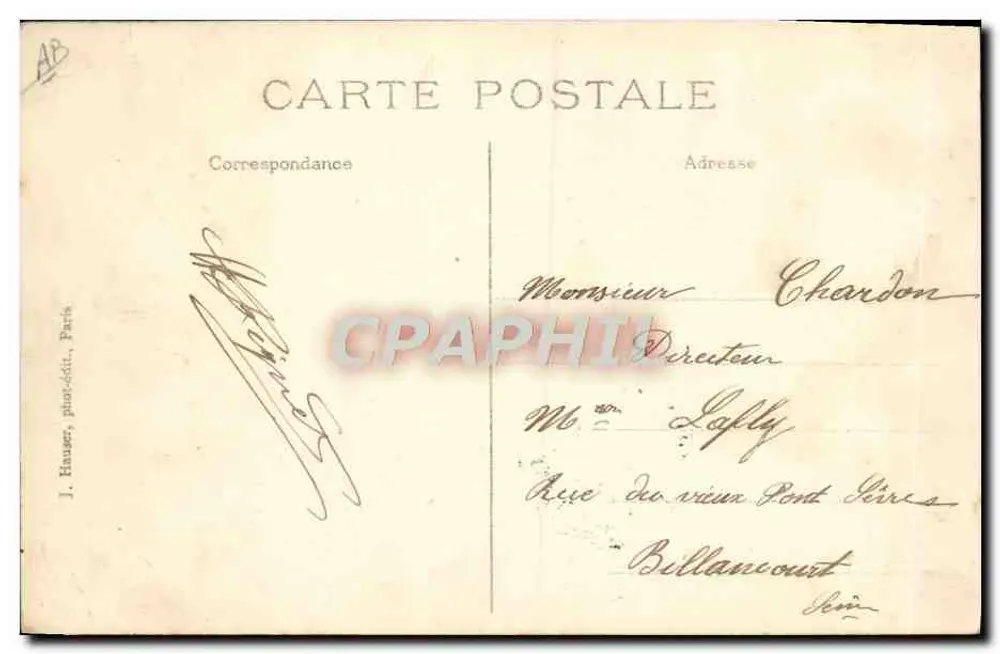 Sapper Péquet — Monoplan Borel — J. Hauser, Paris - Rückseite