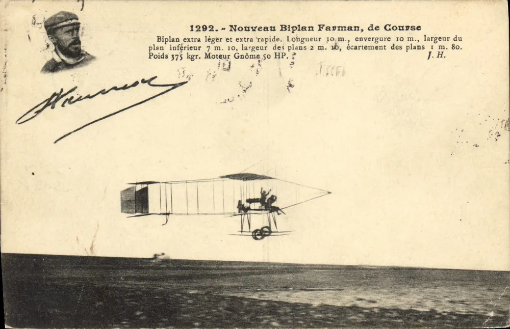 Rennflugzeug Farman — 1292 — J. Hausser, Fotoverlag, Paris - Vorderseite