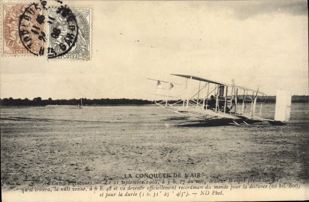 A Conquista do Ar — Wilbur Wright — Cliché Branger - Frente