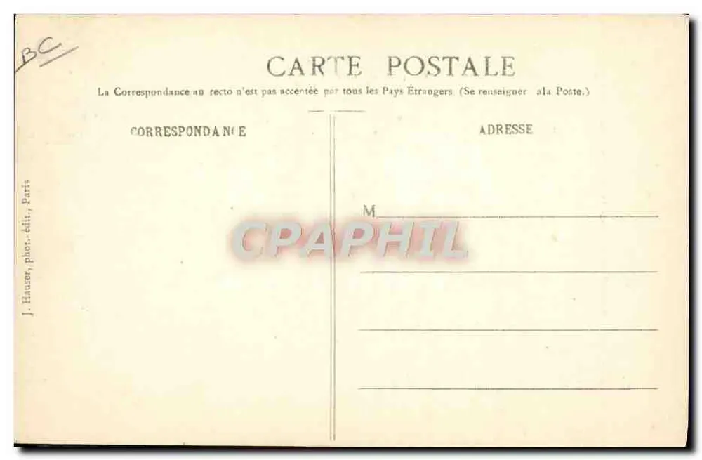 Léon Delagrange an Bord seines Flugzeugs Nr. 3 — Weltrekorde in Issy-les-Moulineaux — J. Hauser, Paris - Rückseite