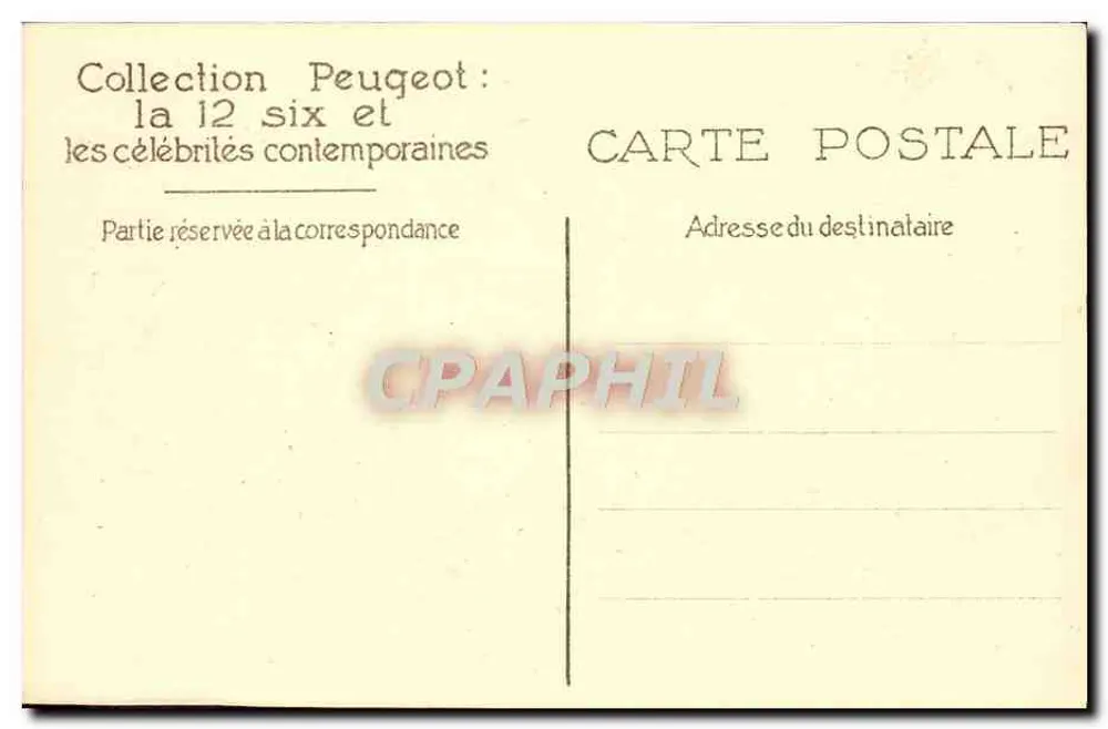 Lucienne Legrand — diante de um carro da época — G.I. Manuel Frères - Verso