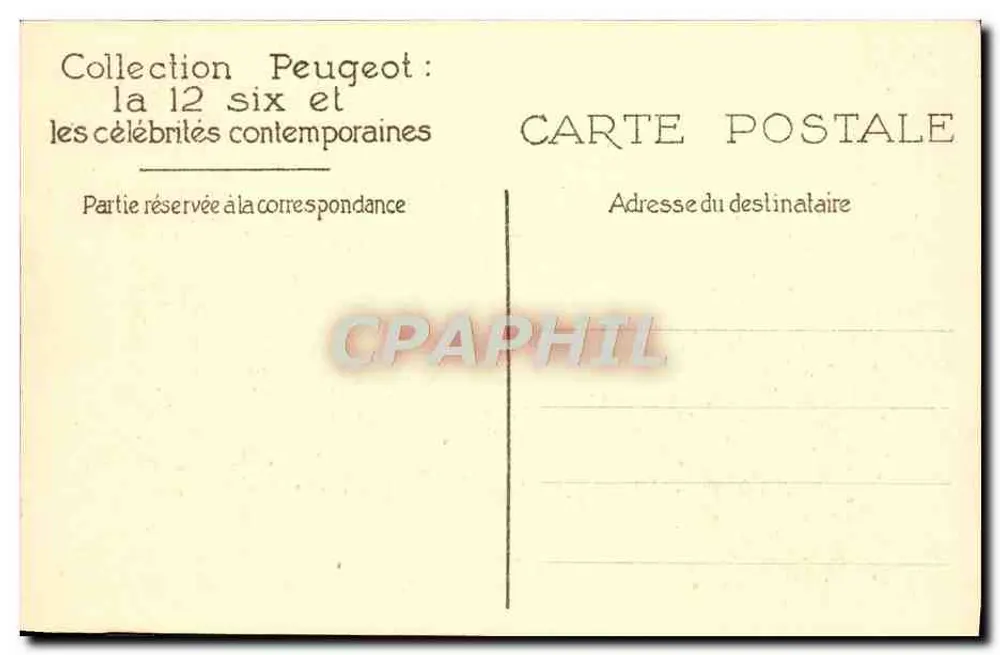Renée Devillers — em um carro da época — G.L. Manuel Frères - Verso