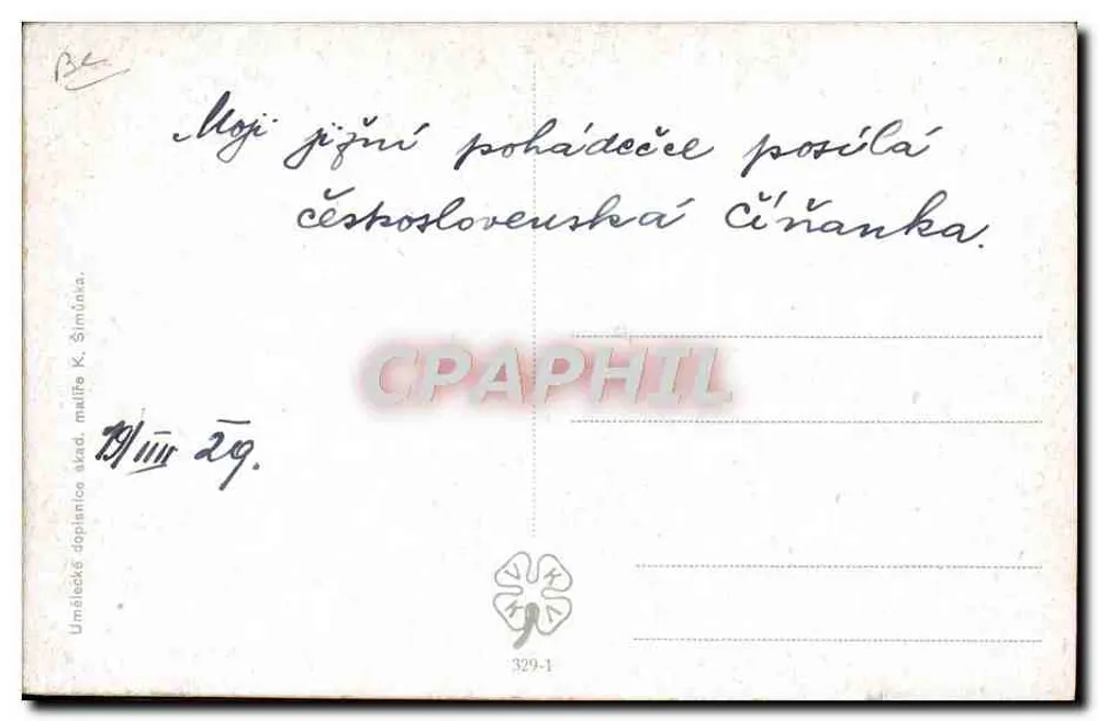 Löwe und Adler — Silou Lva vzletem Sokola — Verlag K. Šimůnka, Nr. 329-1 - Rückseite