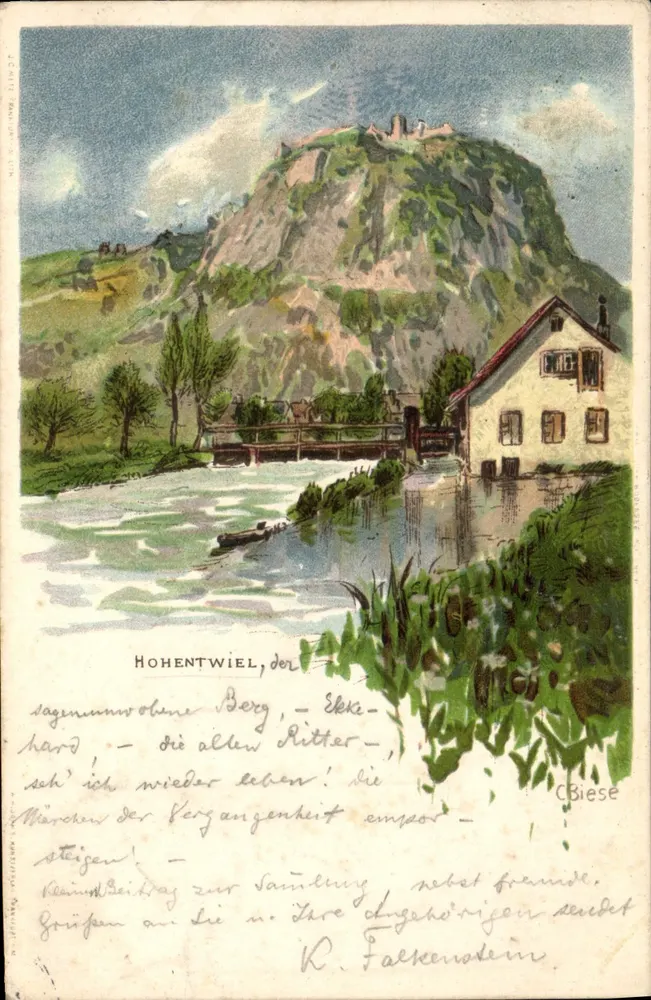 Hohentwiel, o castelo no monte — editor C.Biese, n° 178 - Frente