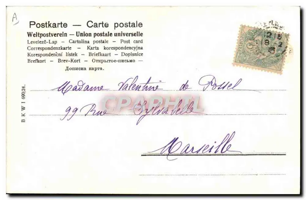 Águia em galho — ilustração — A. Guyon - Verso