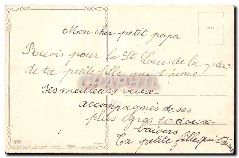 Buquê de tulipas — Feliz aniversário — Flora-Sepie, n°2064 - Verso