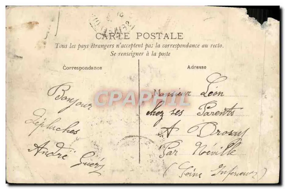 Villa du Belvédère — Epluches — editor desconhecido, número de série não visível - Verso