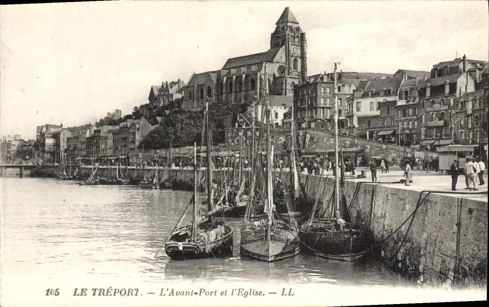 Le Tréport — Der Hafen und die Kirche — LL - Vorderseite