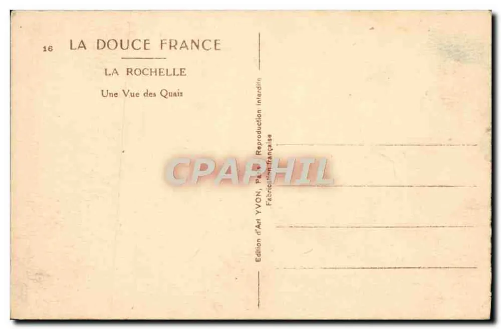 La Rochelle — Ansicht der Kais — Edition d'Art YVON - Rückseite