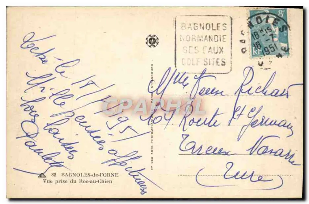 Ansicht vom Roc-au-Chien — Bagnoles-de-l'Orne — Cité des Arts Photomécaniques - Rückseite