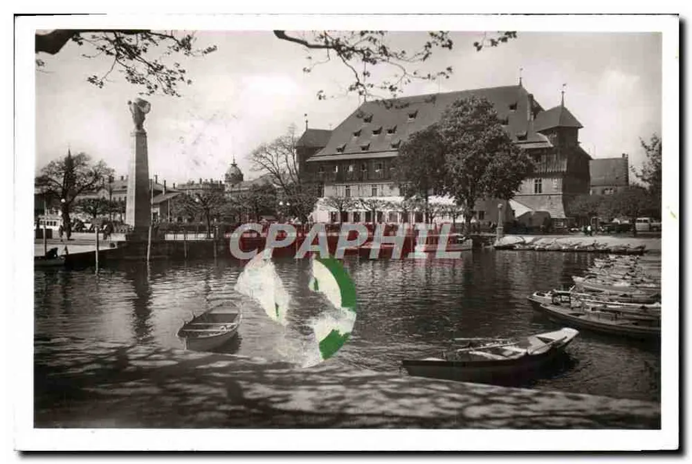 Konstanz am Bodensee — Gondelhafen mit Konzil — Ansidtikartenfabrik Schöning & Co. - Frente