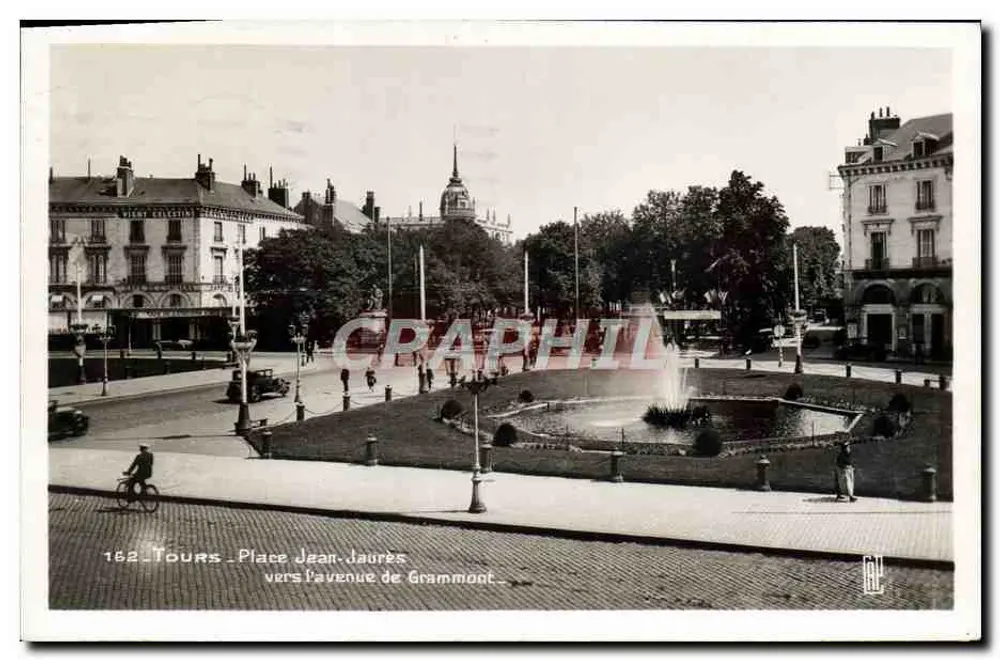 Tours - Place Jean-Jaurès in Richtung avenue de Grammont — Graphil - Vorderseite