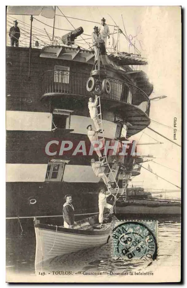 Toulon — Entmilitarisierung der Walfängerboote an Bord des « Couronne » — Cliché Giraud n°149 - Vorderseite