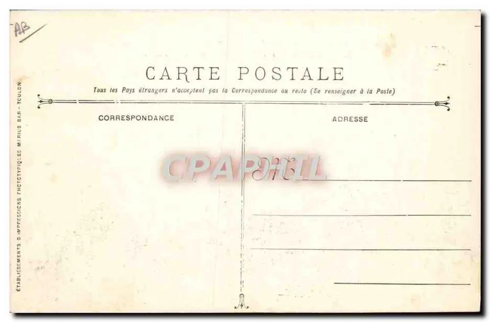 Katastrophe des Panzerschiffes LIBERTÉ — 25. September 1911 — Établissements Wittez & Cie, Toulon - Rückseite