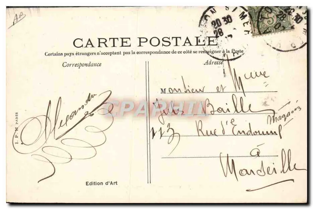 Armensignal-Übung an Bord der Iéna — Pl. d'Armes, Toulon — I.P.M. Paris, n°90 - Rückseite