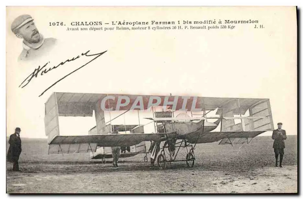 Chalons - Das modifizierte Flugzeug Farman 1 bis in Mourmelon - J. H. - Vorderseite