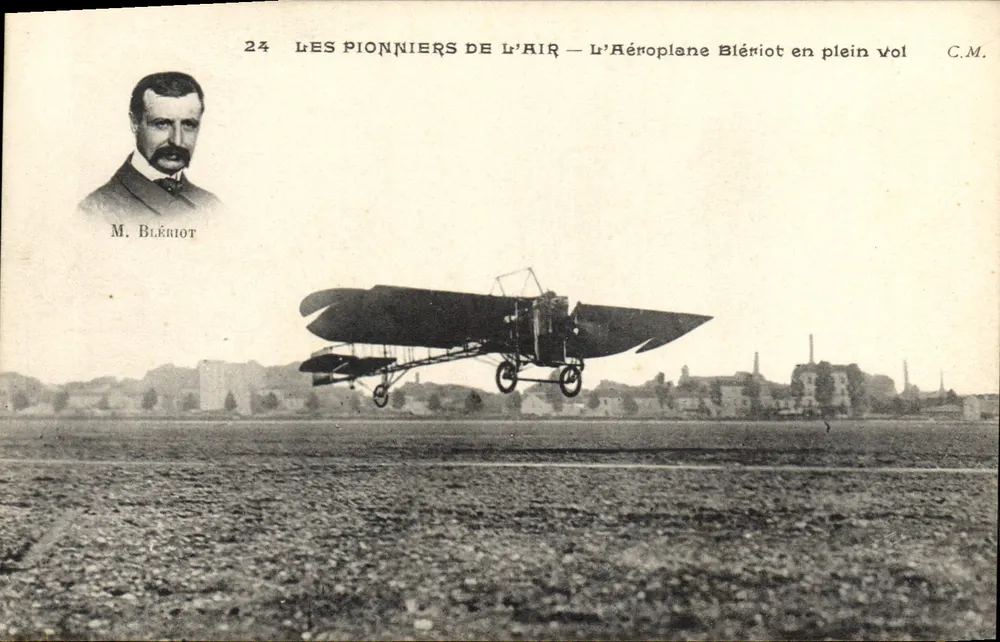 Die Pioniere der Luft — Das Flugzeug Blériot in voller Flugposition — C.M. n°24 - Vorderseite