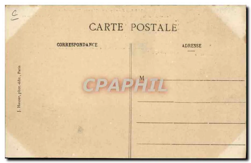 Flugzeug Henry Fournier — 1182 — J. Hauser, Paris - Rückseite