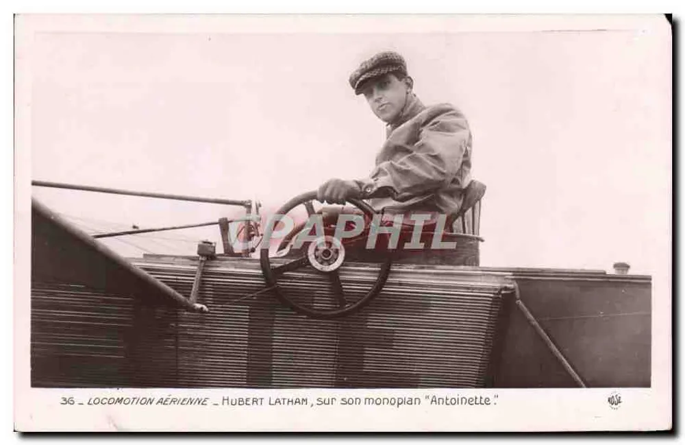 Hubert Latham im Monoplanen "Antoinette" — Luftfahrt — Verlag Rose, Nr. 36 - Vorderseite