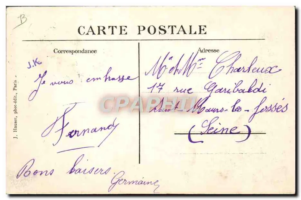 Monoplan Morane — avion piloté par M. Frey — éditeur J. Hauser, phot.-édit., Paris - Reverso