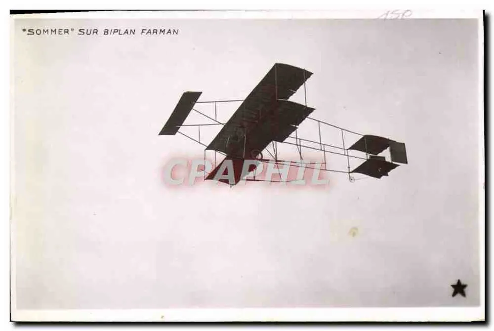 Avião Sommer sobre biplano Farman — editor VBC, série N. 3658 - Frente