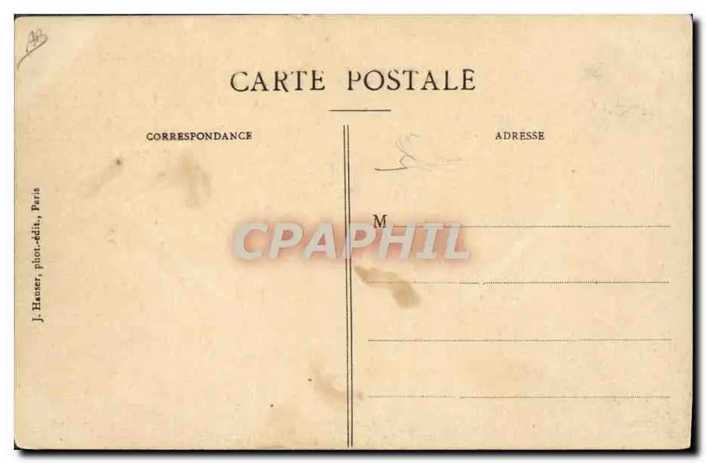 O Biplano « Van den Born » — n° 1257 — J. Hauser, fot.-edit., Paris - Verso