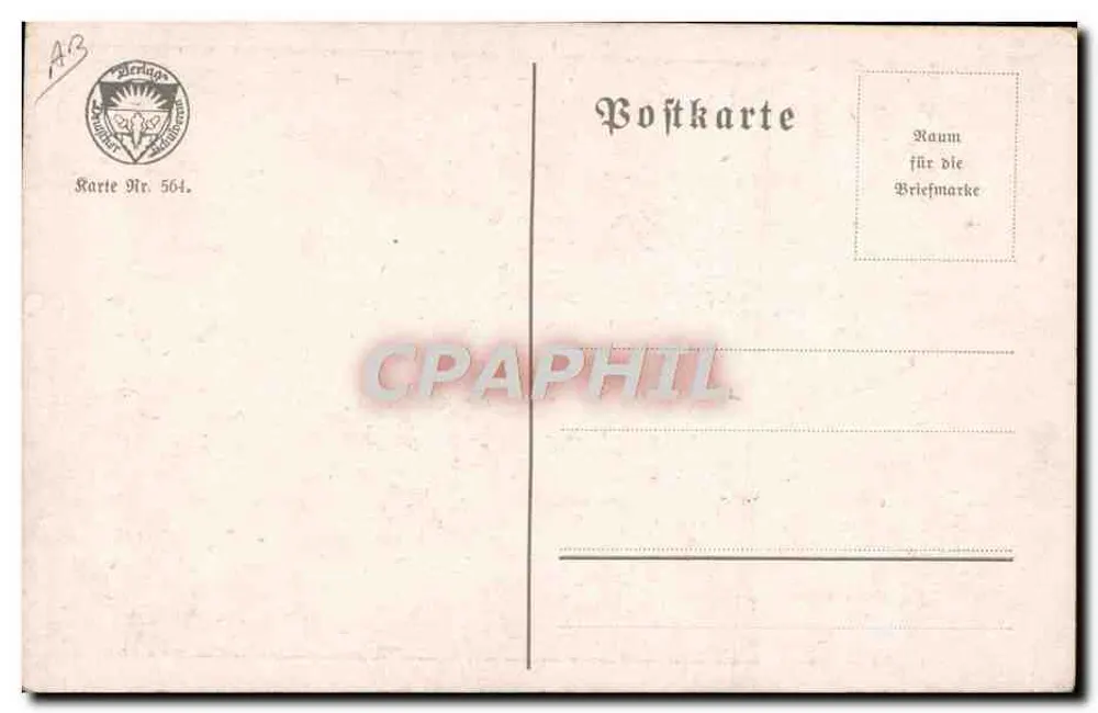 Aschenbrödel — Conto de Fadas — editor Seringer, n° 564 - Verso