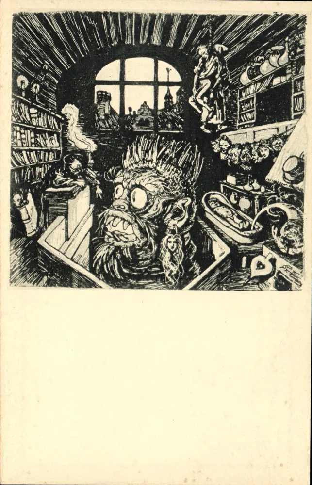 Albert Welti — Der Teufel muß — Kunstwart-Bildkarte Nr. 194, Verlag Georg D. W. Callwey in München - Vorderseite