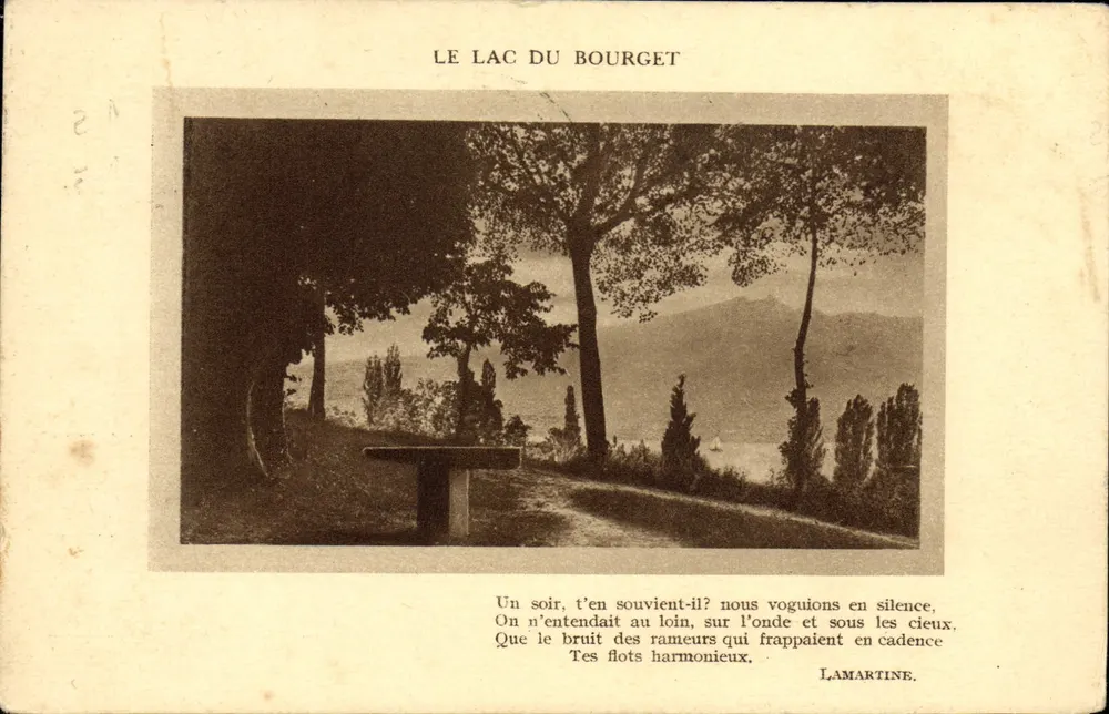 Lago do Bourget — poema de Lamartine — Edições Nouveaux Thermes - Frente