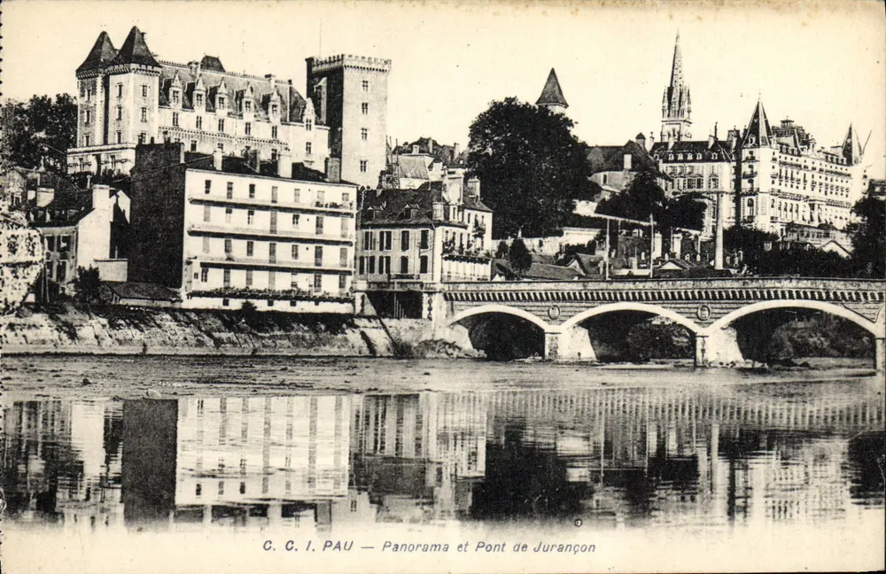 Pau — Panorama e Ponte de Jurançon — C.C.I. Pau - Frente