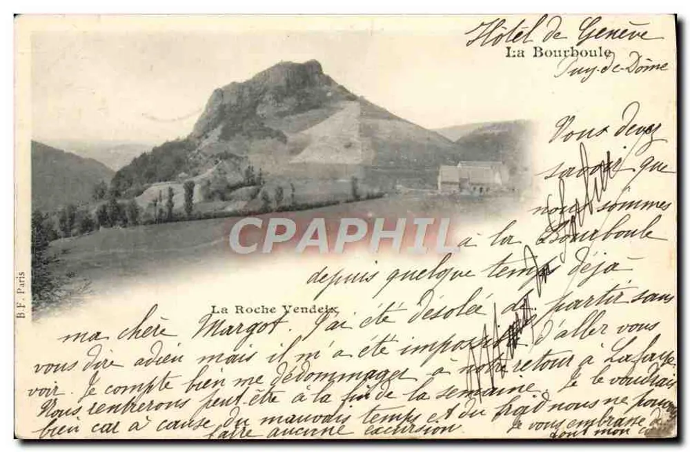 La Bourboule — vista do monte, Hotel de Genève — B.F. Paris - Frente