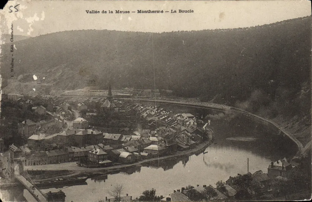 Vale da Meuse — Monthermé — A Curva — J. Winling, Editor - Frente