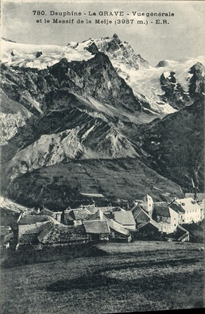 Dauphiné - La GRAVE - Allgemeiner Blick und der Melje-Massiv (3987 m.) - E.R. - Vorderseite