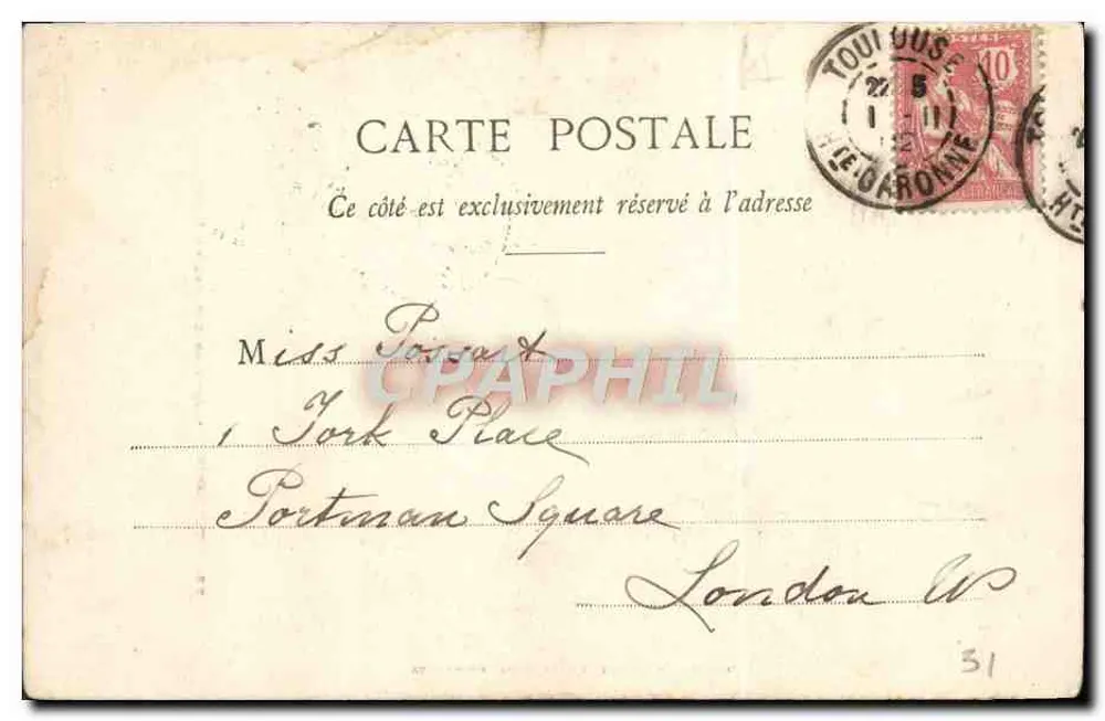 Toulouse - Cour de l'Hôtel de Lasboudes — Verlag G. Lasboudes, n°23 - Rückseite