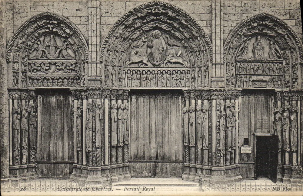 Catedral de Chartres — Portal Real — ND Phot - Anverso