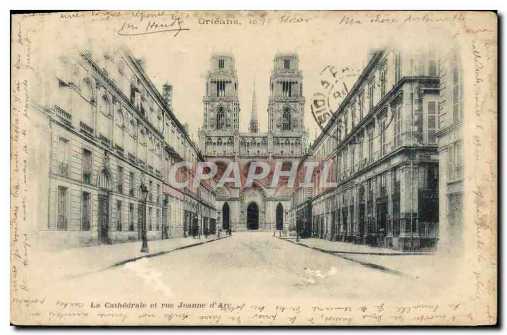 Oriéans — La Cathédrale et rue Jeanne d'Arc — éditeur non visible - Vorderseite