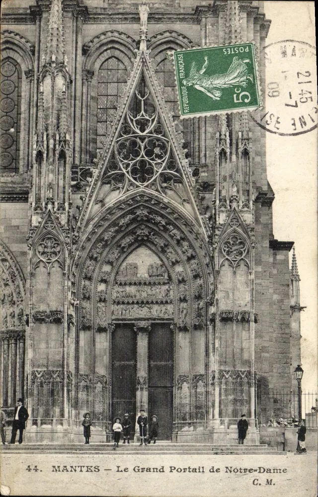 MANTES — Der Große Portal der Notre-Dame — C. M. - Vorderseite
