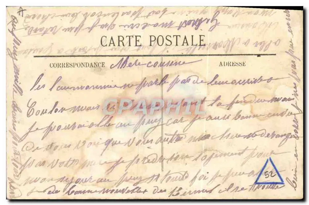 Exercício de Canhão — Marinha Militar Francesa — L. Olive Depositário, Toulon - Verso