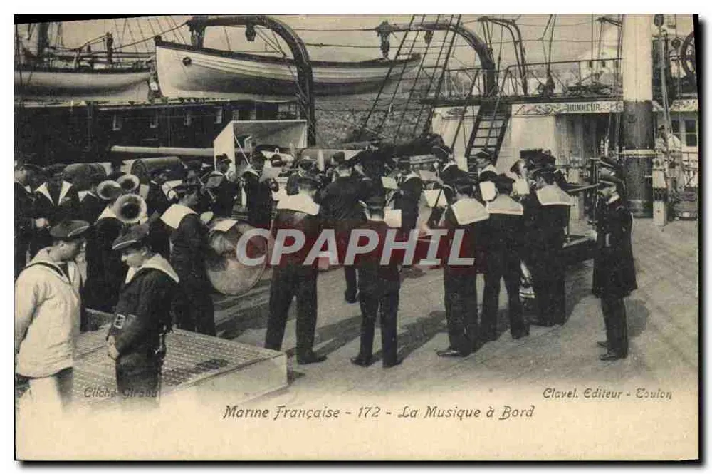 Französische Marine - 172 - Musik an Bord — Verlag Clavel - Toulon - Vorderseite
