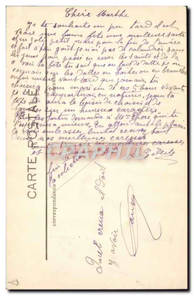 Contemplação. — Felizes Mortais! — Carta postal satírica - Verso