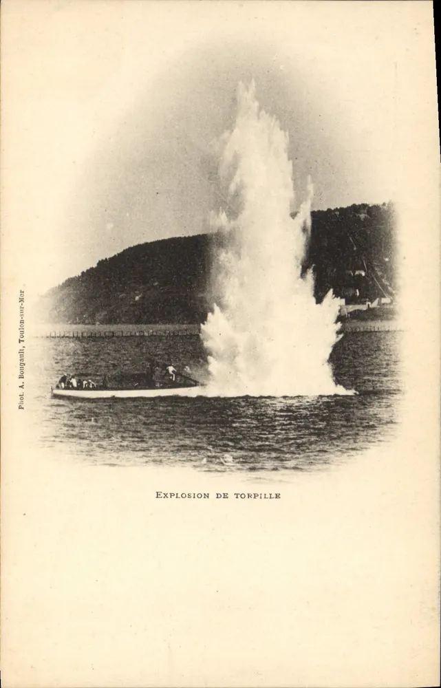 Explosão de torpedo — Toulon-sur-Mer — Fot. A. Bourgault - Frente