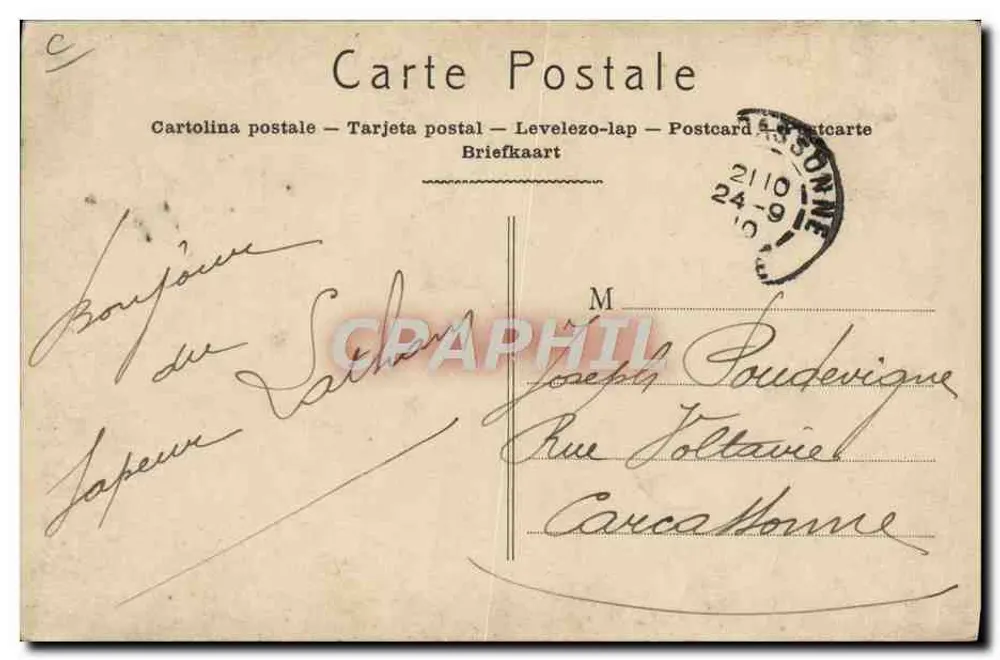 Hubert Latham — retrato — H. Mamy, Paris, n° 098 - Verso