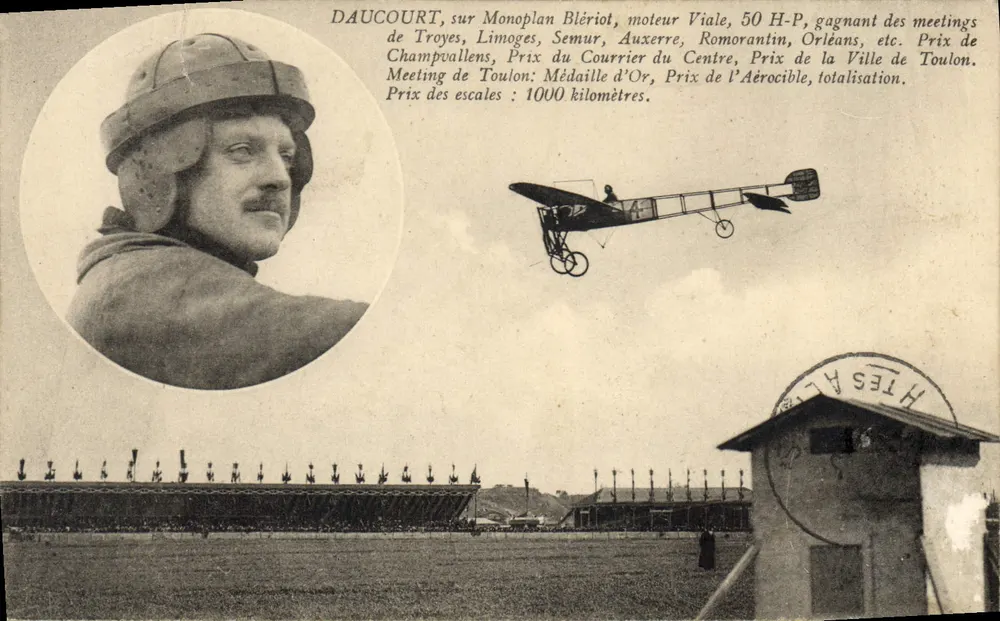 Piloto DAUCOURT — Monoplan Blériot motor Viale — vitórias aéreas — H.TES ALPES - Frente